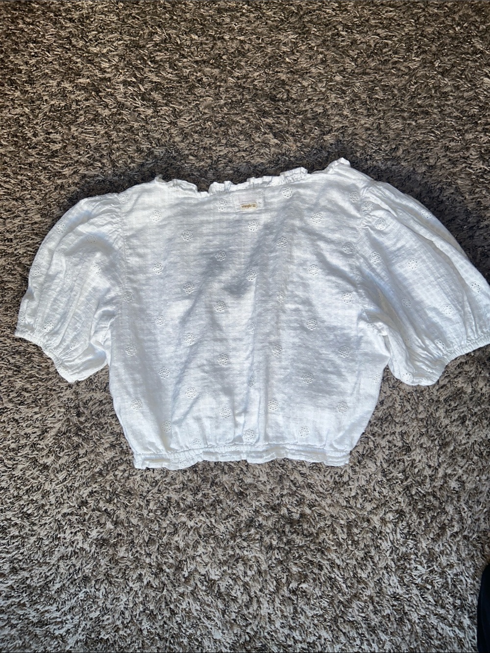 Billabong x Wrangler Boho White Crop Top Eyelet Details - Women’s Medium - Picture 3 of 5